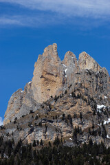 Fototapeta na wymiar Mountains in the Valley di Fassa near Pozza di Fassa Trentino Italy