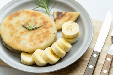 Korean sweet pancake and banana