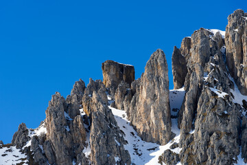Fototapeta na wymiar View of the Dolomites from the Pordoi Pass