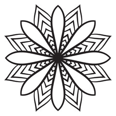 Cute Mandala. Ornamental round doodle flower isolated on white background. Geometric decorative ornament.