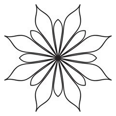 Cute Mandala. Ornamental round doodle flower isolated on white background. Geometric decorative ornament.