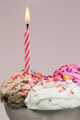 Ice-cream with birthday candle