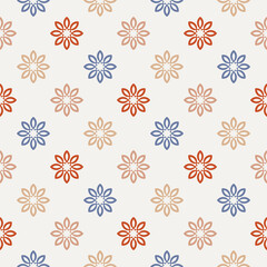 Abstract seamless pattern with mandala flower. Mosaic, tile, polka dot. Floral background.