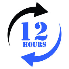 12 hours icon design vector