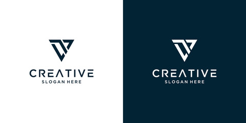 Minimalist elegant letter V logo design business