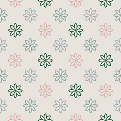 Abstract seamless pattern with mandala flower. Mosaic, tile, polka dot. Floral background.