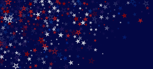 Fototapeta na wymiar National American Stars Vector Background. USA Independence Labor 4th of July Memorial 11th of November Veteran's President's Day