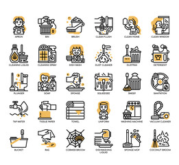 Set of Cleaning thin line and pixel perfect icons for any web and app project.