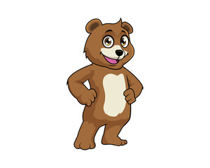 happy bear cartoon character template