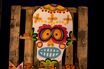Day of the dead skull decoration