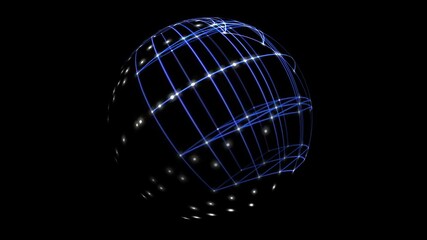 3D illustration of  Sphere Cyber Space Network