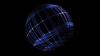 3D illustration of  Sphere Cyber Space Network