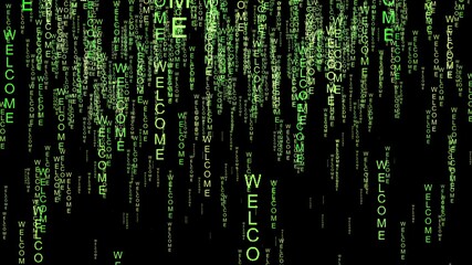 Welcome text code on the web