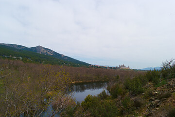 krajobraz góry skały drzewa widok natura przyroda sierra de guadarrama © Piotr