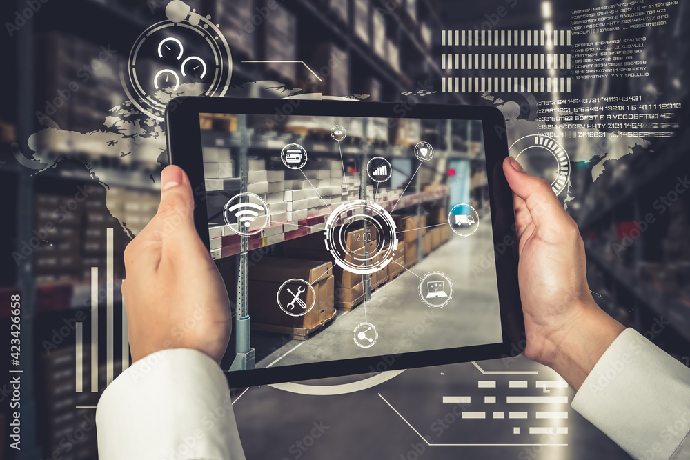 Poster smart warehouse management system using augmented reality technology to identify package picking and