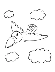Gordijnen Toucan bird Coloring Book Page Vector Illustration Art © Blue Foliage