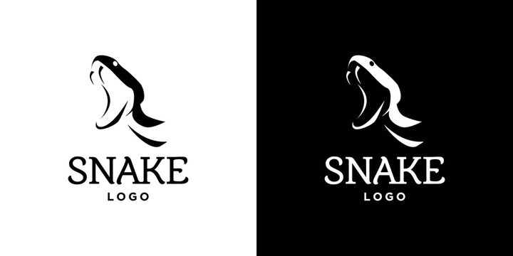 Cool and attractive snake illustration logo design 1