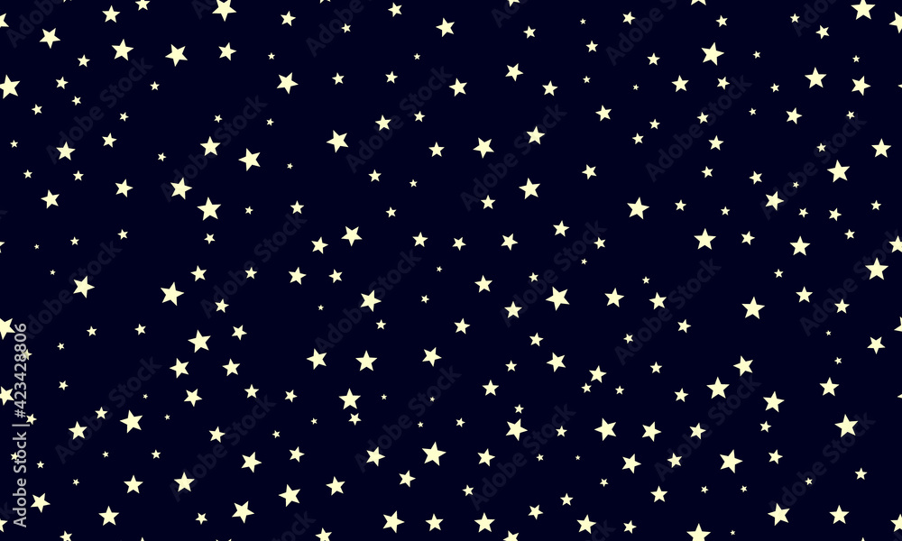 Poster Abstract seamless background with random sizes stars.