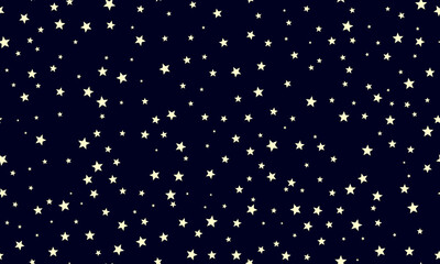 Abstract seamless background with random sizes stars.
