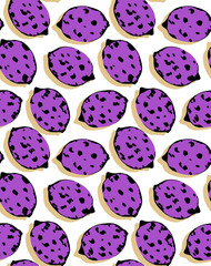 Seamless lemon pattern, fruit print.