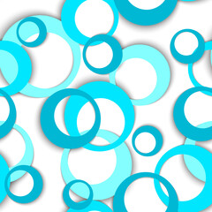 Circle rings geometric seamless pattern, round shapes