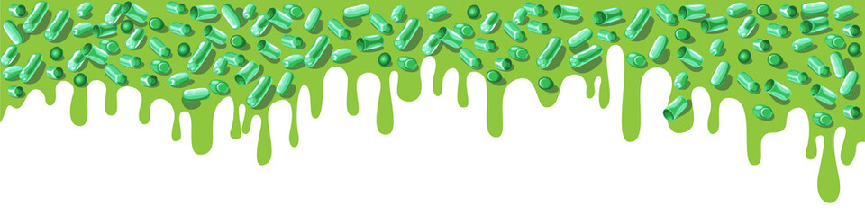 Colorful glaze for baked products. Glaze topping for donuts, cupcakes and Easter cakes. Vector Illustration