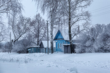 barn in winter