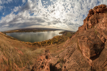 lake and mountains