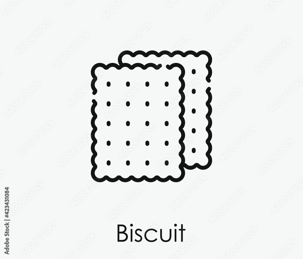 Poster biscuit vector icon. editable stroke. symbol in line art style for design, presentation, website or 