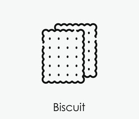 Biscuit vector icon.  Editable stroke. Symbol in Line Art Style for Design, Presentation, Website or Apps Elements. Pixel vector graphics - Vector