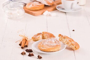 Sweet pastry swirls.
