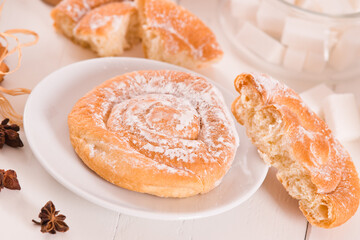 Sweet pastry swirls.
