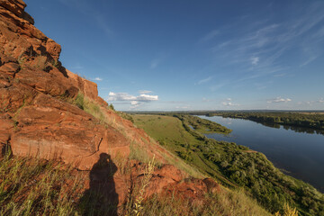 sunset over the river