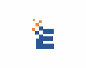 Letter E with Pixel Logo 001