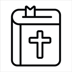 Obraz premium bible, religious simple outline icon.
