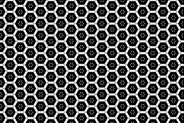 black and white seamless pattern. A simple abstract geometric honeycomb background pattern.