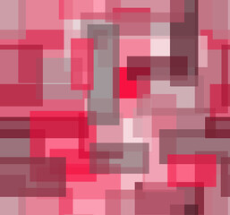 Drawing of geometric shapes in red tones.Backgrounds and textures, seamless background.