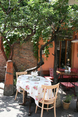 Typical Tbilisi courtyard in the tourist area of the city