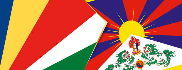 Seychelles and Tibet flags, two vector flags.