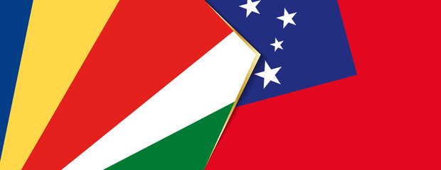 Seychelles and Samoa flags, two vector flags.
