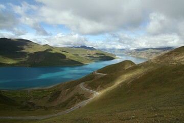 Yamdrok Lake in Tibet near Lhasa