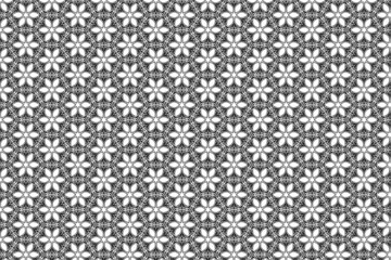 black and white floral seamless pattern. Abstract pattern Seamless geometric of Islamic. black and white mosaic ornament
