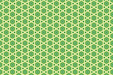 pattern with  green circle. A simple abstract geometric flower background pattern.