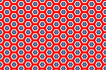 seamless pattern with circles flower on red, Seamless geometric pattern design texture.