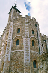 Fototapeta na wymiar tower of london fortress with church