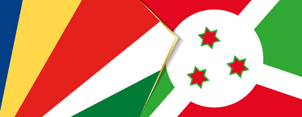 Seychelles and Burundi flags, two vector flags.