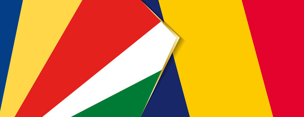 Seychelles and Chad flags, two vector flags.