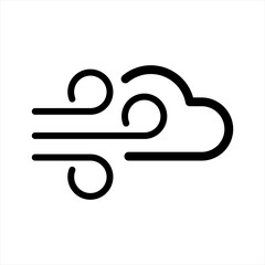 wind clouds Icon, Cloud and wind icon in flat style isolated on white background, Cloud and Wind Icon Vector