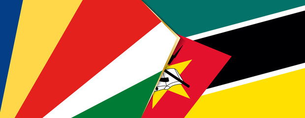 Seychelles and Mozambique flags, two vector flags.