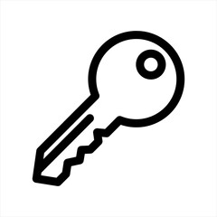 Key flat vector icon. outline style sign. Simple hand drawn illustrations symbol for concept infographics, designs projects, UI and UX, website or mobile application.